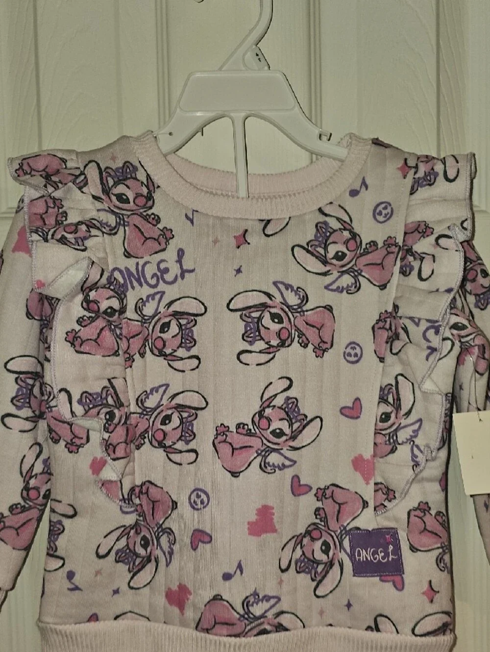 Disney Stitch 2pc Set Girls 4T Long Sleeve Top & Pants New